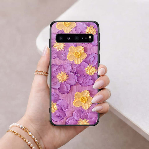Samsung Galaxy S10 5G Cover - Floral Series 3 - HQ Ultra Shine Premium Infinity Glass Soft Silicon Borders Case