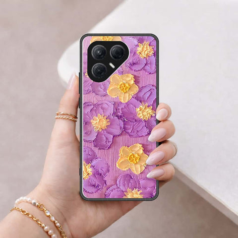 Tecno Pova 7 4G Cover - Floral Series 3 - HQ Ultra Shine Premium Infinity Glass Soft Silicon Borders Case