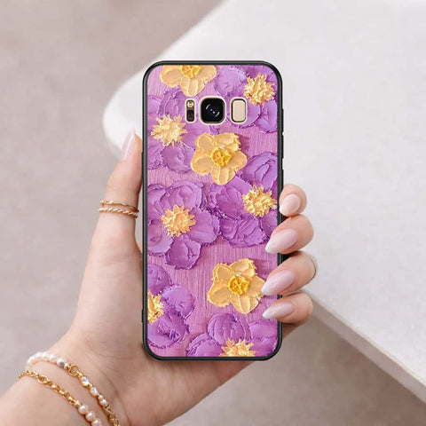 Samsung Galaxy S8 Cover - Floral Series 3 - HQ Ultra Shine Premium Infinity Glass Soft Silicon Borders Case