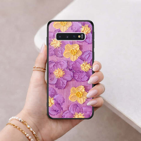 Samsung Galaxy S10 Cover - Floral Series 3 - HQ Ultra Shine Premium Infinity Glass Soft Silicon Borders Case