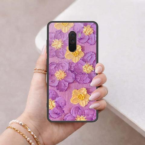 Xiaomi Pocophone F1 Cover - Floral Series 3 - HQ Ultra Shine Premium Infinity Glass Soft Silicon Borders Case