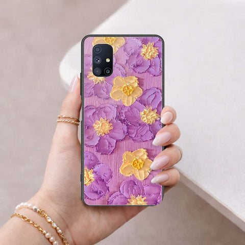 Samsung Galaxy M51 Cover - Floral Series 3 - HQ Ultra Shine Premium Infinity Glass Soft Silicon Borders Case