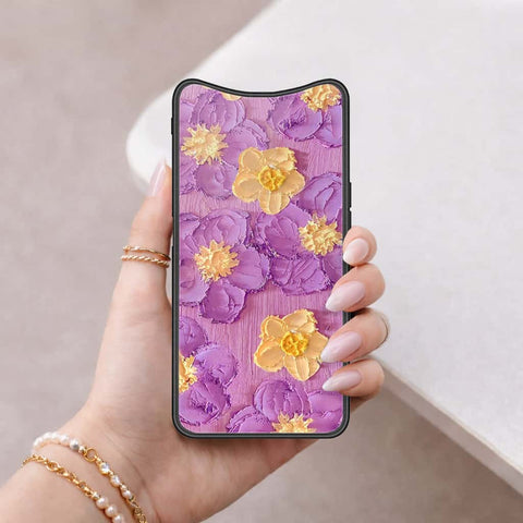 Oppo Find X Cover - Floral Series 3 - HQ Ultra Shine Premium Infinity Glass Soft Silicon Borders Case