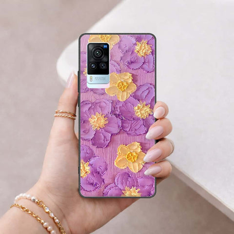 Vivo X60 Pro Cover - Floral Series 3 - HQ Ultra Shine Premium Infinity Glass Soft Silicon Borders Case
