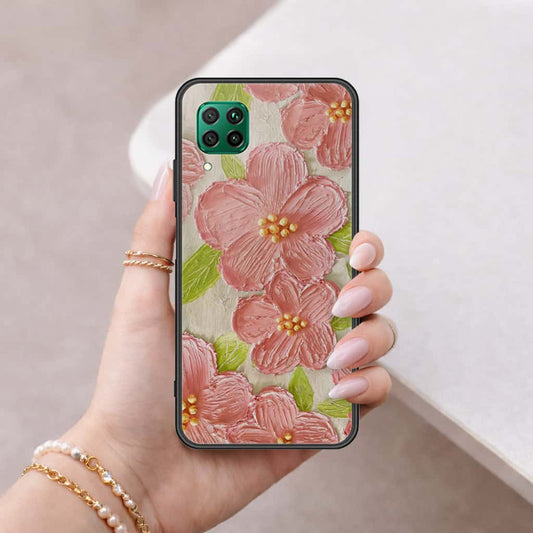 Huawei Nova 7i Cover - Floral Series 4 - HQ Ultra Shine Premium Infinity Glass Soft Silicon Borders Case