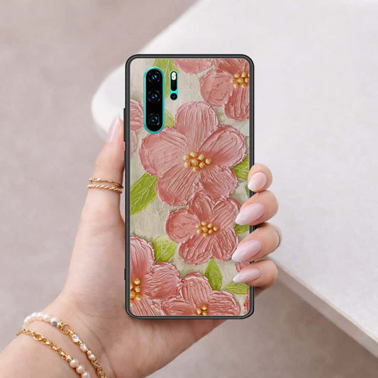 Huawei P30 Pro Cover - Floral Series 4 - HQ Ultra Shine Premium Infinity Glass Soft Silicon Borders Case