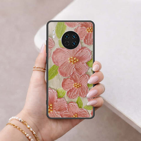 Huawei Mate 30 Cover - Floral Series 4 - HQ Ultra Shine Premium Infinity Glass Soft Silicon Borders Case