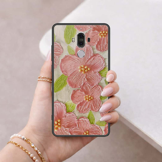 Huawei Mate 9 Cover - Floral Series 4 - HQ Ultra Shine Premium Infinity Glass Soft Silicon Borders Case