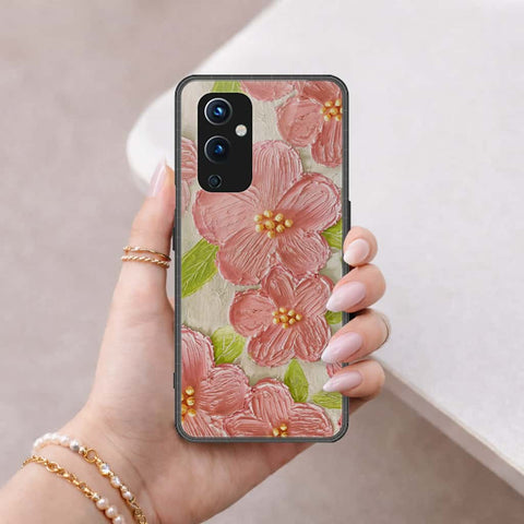 OnePlus 9 Cover - Floral Series 4 - HQ Ultra Shine Premium Infinity Glass Soft Silicon Borders Case