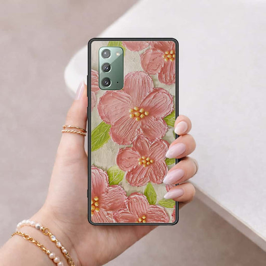Samsung Galaxy Note 20 Cover - Floral Series 4 - HQ Ultra Shine Premium Infinity Glass Soft Silicon Borders Case