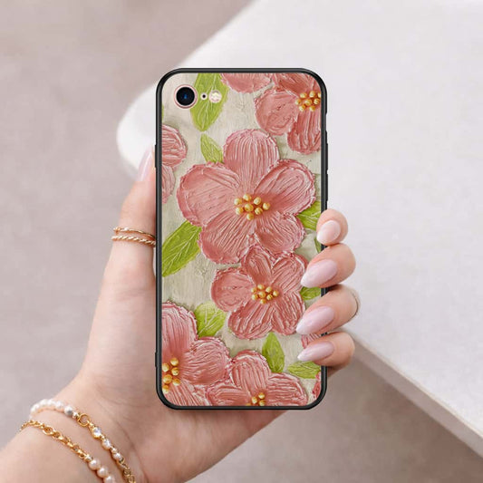 iPhone 8 / 7 - Floral Series 4 - HQ Ultra Shine Premium Infinity Glass Soft Silicon Borders Case