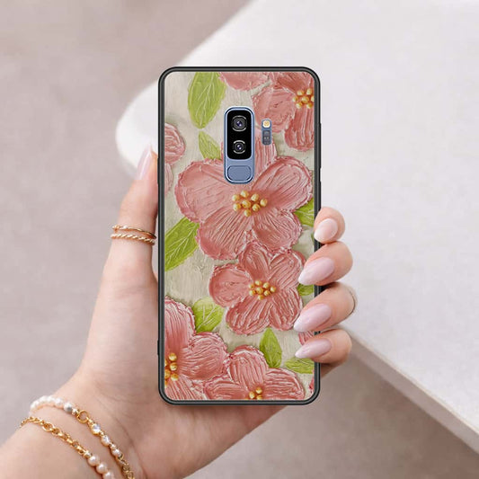 Samsung Galaxy S9 Plus Cover - Floral Series 4 - HQ Ultra Shine Premium Infinity Glass Soft Silicon Borders Case
