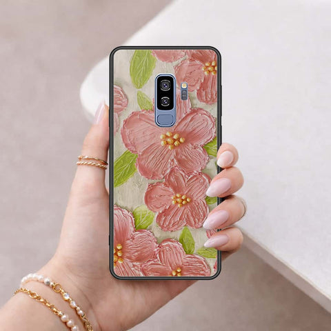 Samsung Galaxy S9 Plus Cover - Floral Series 4 - HQ Ultra Shine Premium Infinity Glass Soft Silicon Borders Case