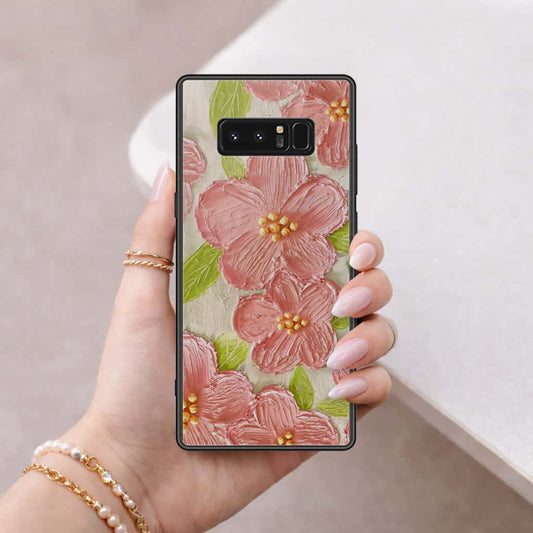 Samsung Galaxy Note 8 Cover - Floral Series 4 - HQ Ultra Shine Premium Infinity Glass Soft Silicon Borders Case