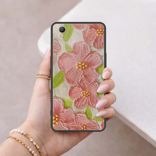 Oppo A37 Cover - Floral Series 4 - HQ Ultra Shine Premium Infinity Glass Soft Silicon Borders Case