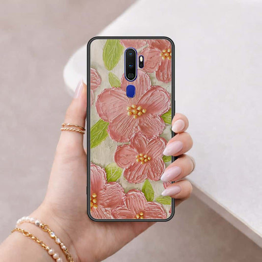 Oppo A5 2020 Cover - Floral Series 4 - HQ Ultra Shine Premium Infinity Glass Soft Silicon Borders Case
