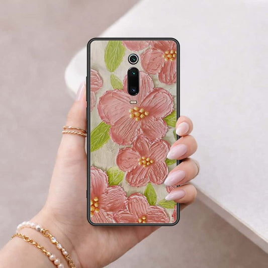 Xiaomi Mi 9T Pro Cover - Floral Series 4 - HQ Ultra Shine Premium Infinity Glass Soft Silicon Borders Case