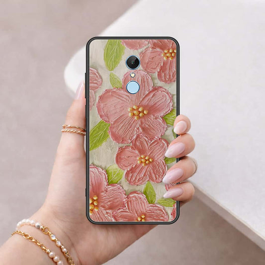 Xiaomi Redmi Note 5 / Redmi 5 Plus Cover - Floral Series 4 - HQ Ultra Shine Premium Infinity Glass Soft Silicon Borders Case