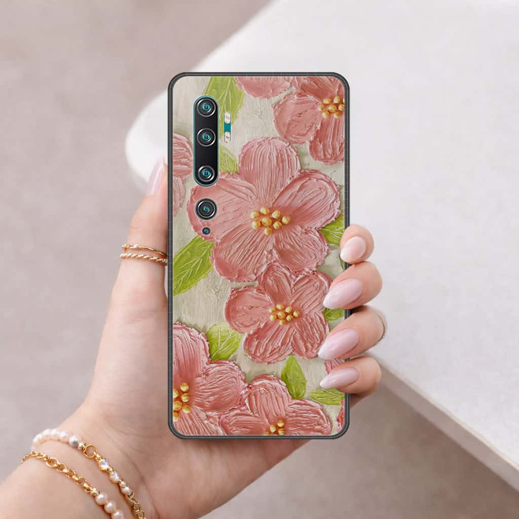 Xiaomi Mi CC9 Pro Cover - Floral Series 4 - HQ Ultra Shine Premium Infinity Glass Soft Silicon Borders Case