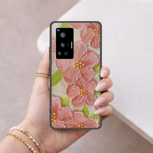 Vivo X70 Pro Cover - Floral Series 4 - HQ Ultra Shine Premium Infinity Glass Soft Silicon Borders Case