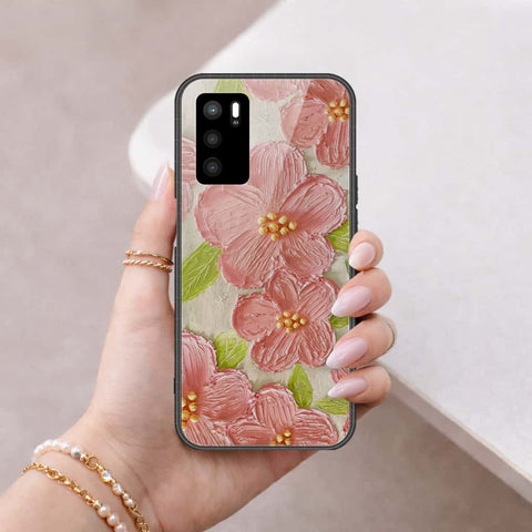Oppo A16 Cover - Floral Series 4 - HQ Ultra Shine Premium Infinity Glass Soft Silicon Borders Case