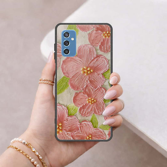 Samsung Galaxy M52 5G Cover - Floral Series 4 - HQ Ultra Shine Premium Infinity Glass Soft Silicon Borders Case