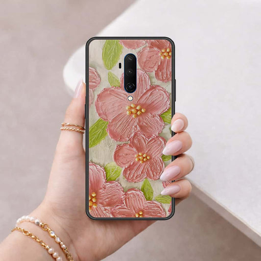 OnePlus 7T Pro Cover - Floral Series 4 - HQ Ultra Shine Premium Infinity Glass Soft Silicon Borders Case