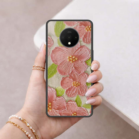 OnePlus 7T Cover - Floral Series 4 - HQ Ultra Shine Premium Infinity Glass Soft Silicon Borders Case