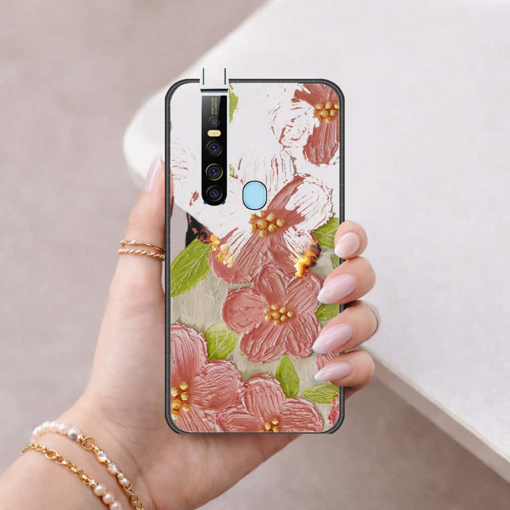 Tecno Camon 15 Pro Cover - Floral Series 4 - HQ Ultra Shine Premium Infinity Glass Soft Silicon Borders Case