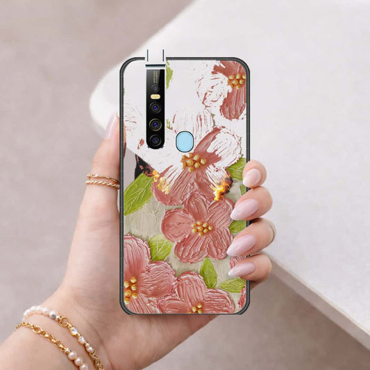 Tecno Camon 15 Premier Cover - Floral Series 4 - HQ Ultra Shine Premium Infinity Glass Soft Silicon Borders Case