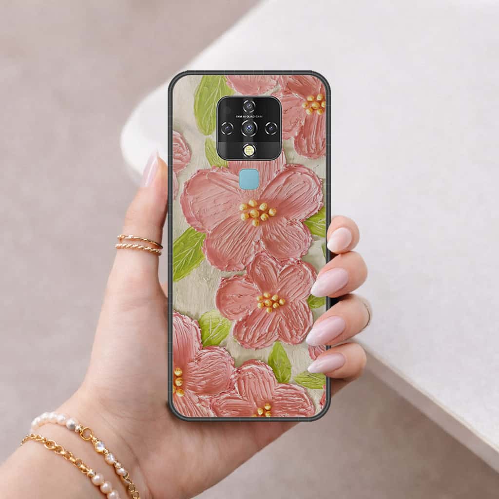 Tecno Camon 16 Cover - Floral Series 4 - HQ Ultra Shine Premium Infinity Glass Soft Silicon Borders Case