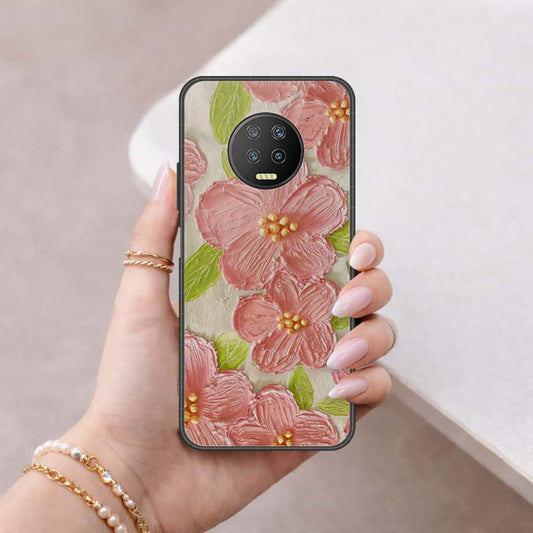 Infinix Note 7 Cover - Floral Series 4 - HQ Ultra Shine Premium Infinity Glass Soft Silicon Borders Case