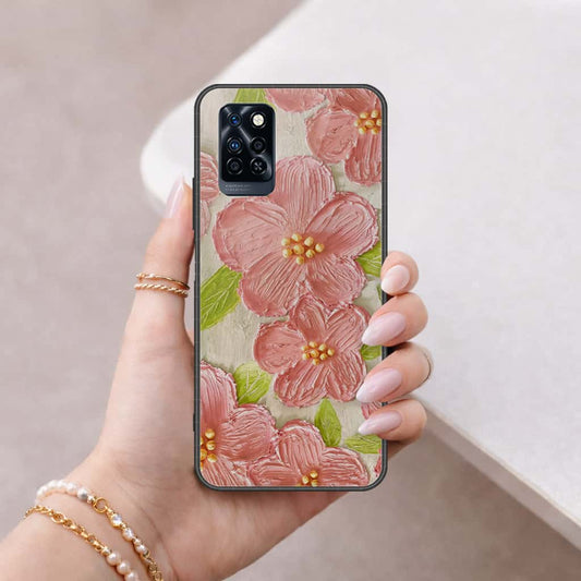 Infinix Note 10 Pro Cover - Floral Series 4 - HQ Ultra Shine Premium Infinity Glass Soft Silicon Borders Case