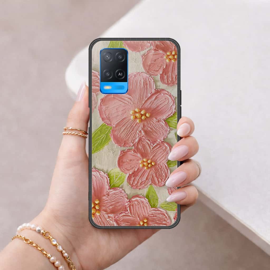 Oppo A54 4G Cover - Floral Series 4 - HQ Ultra Shine Premium Infinity Glass Soft Silicon Borders Case