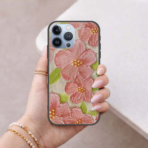 iPhone 14 Pro Max Cover - Floral Series 4 - HQ Ultra Shine Premium Infinity Glass Soft Silicon Borders Case