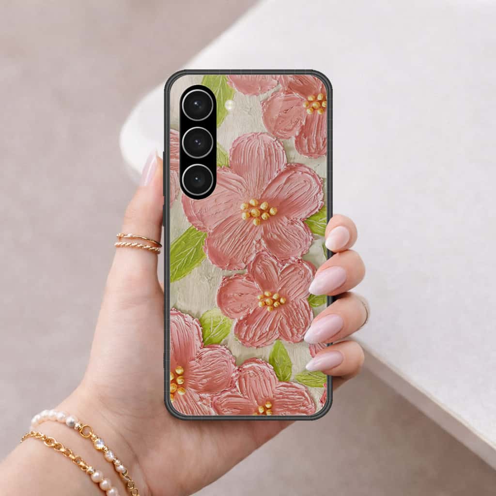 Samsung Galaxy S23 Plus 5G Cover - Floral Series 4 - HQ Ultra Shine Premium Infinity Glass Soft Silicon Borders Case