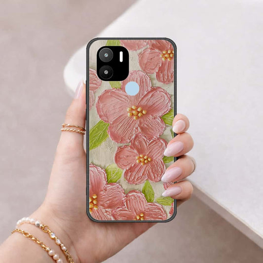 Xiaomi Redmi A1 Plus Cover - Floral Series 4 - HQ Ultra Shine Premium Infinity Glass Soft Silicon Borders Case