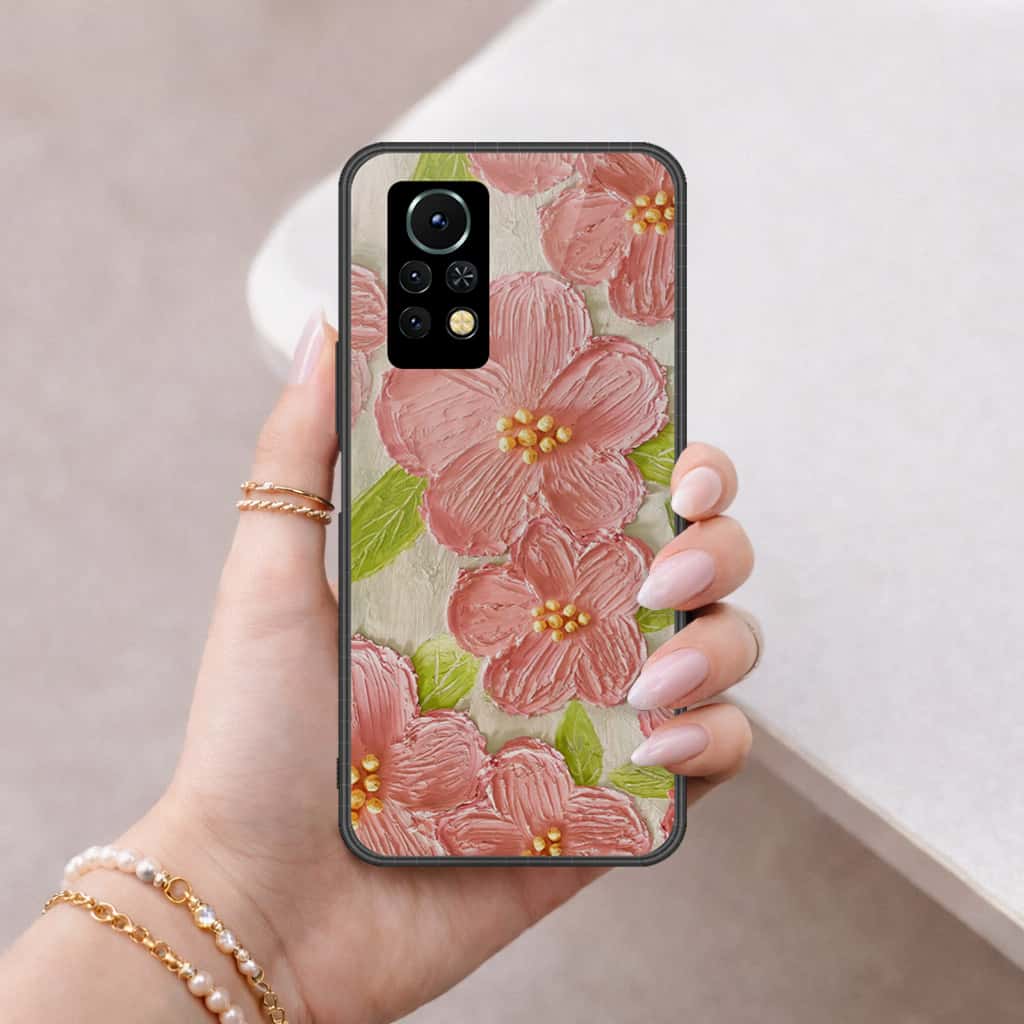 Infinix Note 11s Cover - Floral Series 4 - HQ Ultra Shine Premium Infinity Glass Soft Silicon Borders Case