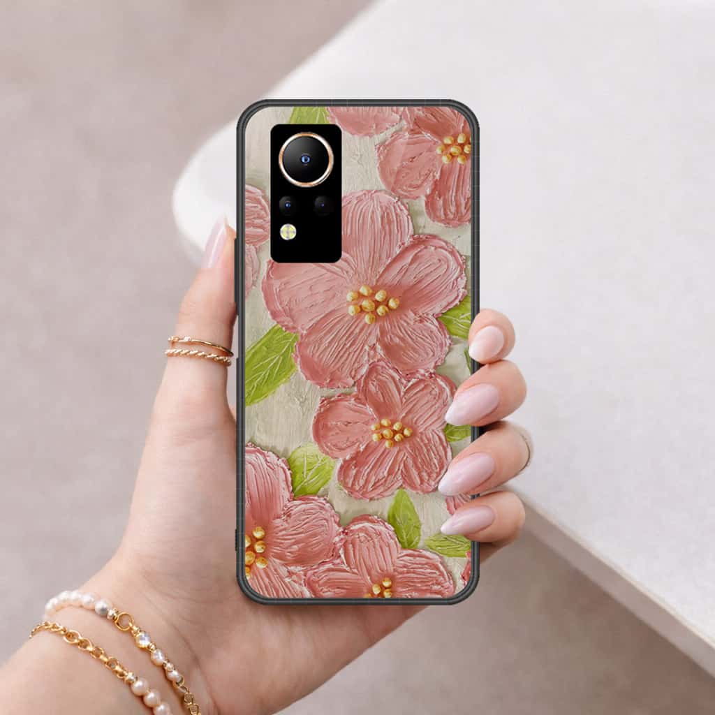 Infinix Note 12 Cover - Floral Series 4 - HQ Ultra Shine Premium Infinity Glass Soft Silicon Borders Case