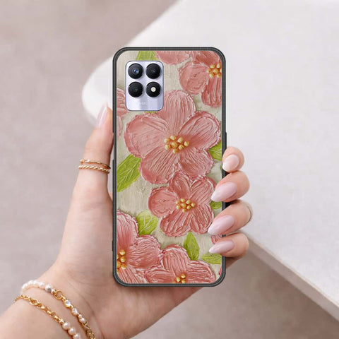 Realme 8i Cover - Floral Series 4 - HQ Ultra Shine Premium Infinity Glass Soft Silicon Borders Case