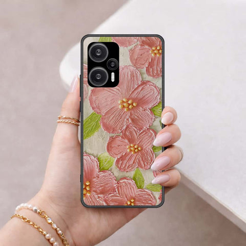 Xiaomi Poco F5 Cover - Floral Series 4 - HQ Ultra Shine Premium Infinity Glass Soft Silicon Borders Case