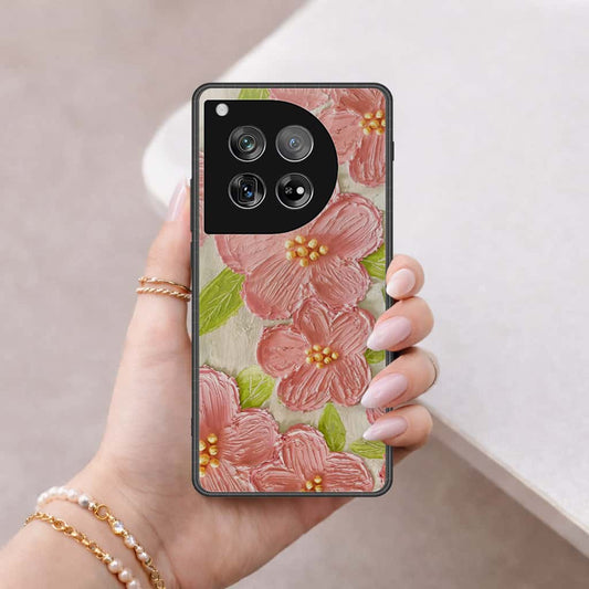 OnePlus 12 Cover - Floral Series 4 - HQ Ultra Shine Premium Infinity Glass Soft Silicon Borders Case