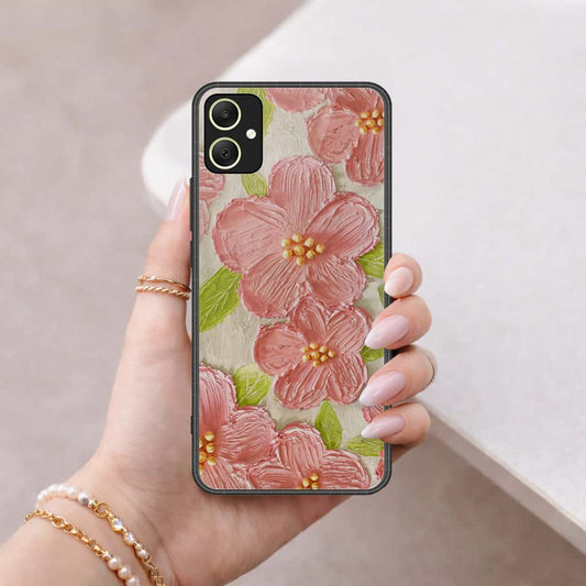 Samsung Galaxy M05 Cover - Floral Series 4 - HQ Ultra Shine Premium Infinity Glass Soft Silicon Borders Case