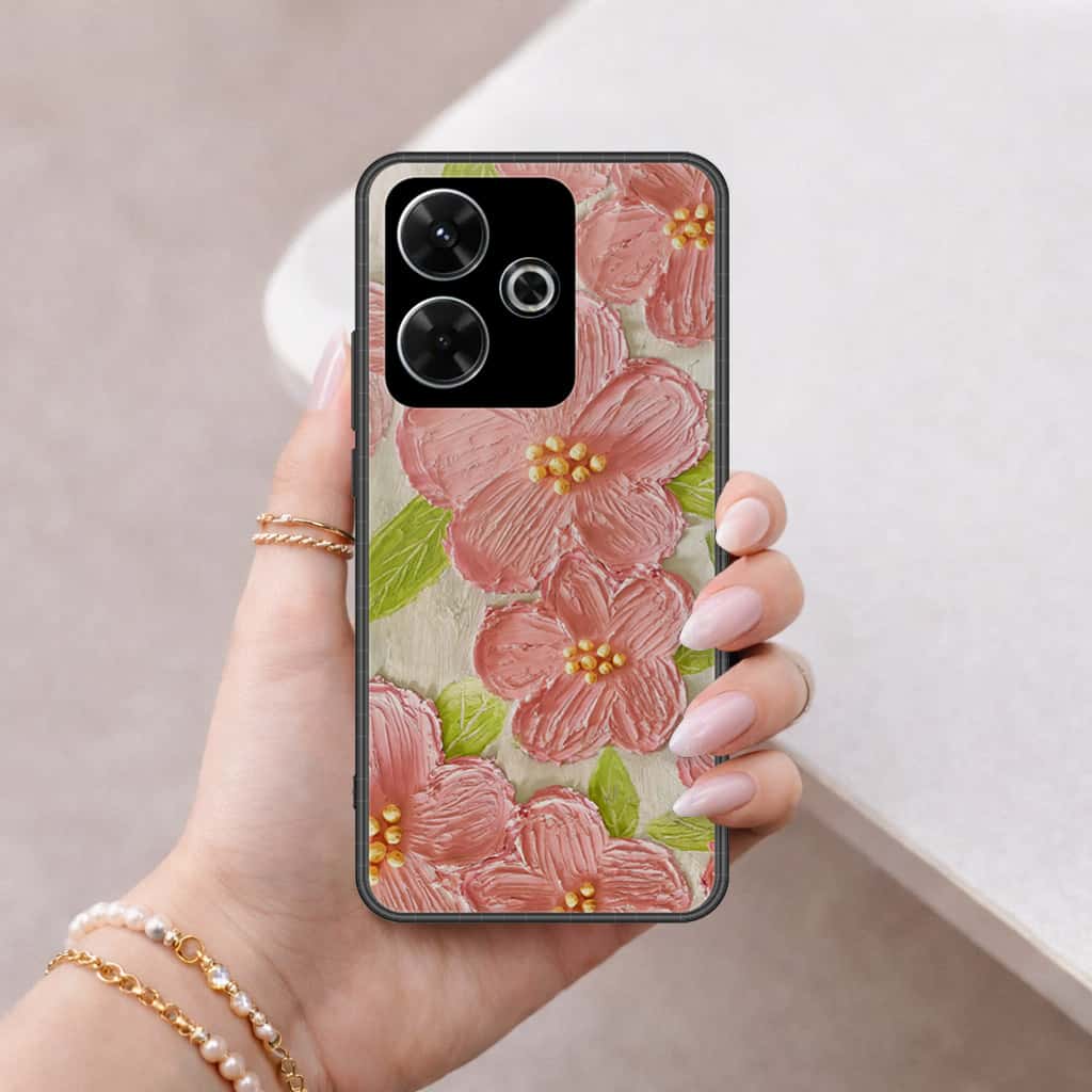 Xiaomi Poco M6 4G Cover - Floral Series 4 - HQ Ultra Shine Premium Infinity Glass Soft Silicon Borders Case
