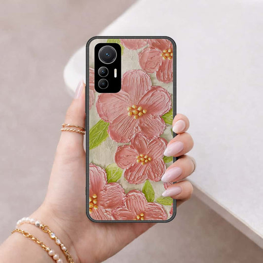 Xiaomi 12 Lite Cover - Floral Series 4 - HQ Ultra Shine Premium Infinity Glass Soft Silicon Borders Case