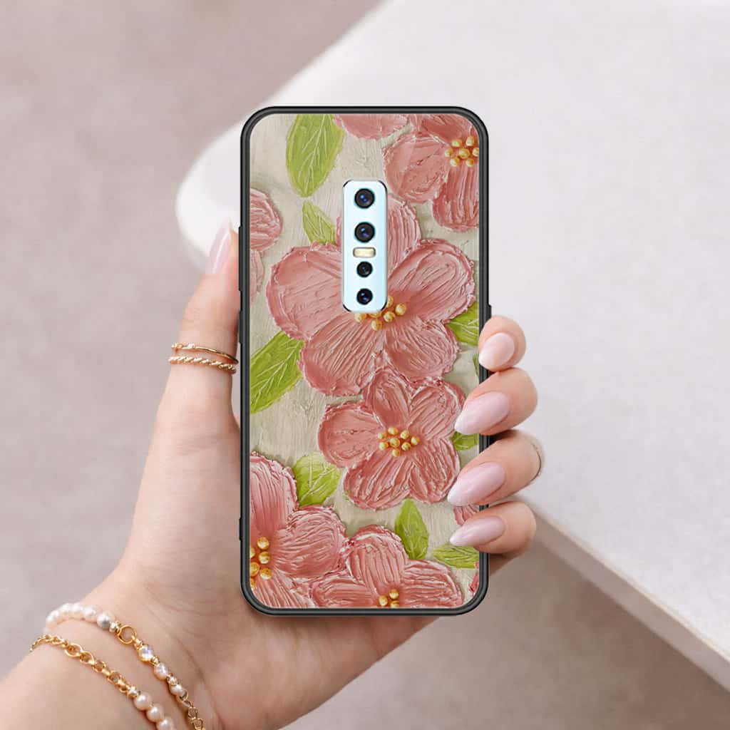Vivo V17 Pro Cover - Floral Series 4 - HQ Ultra Shine Premium Infinity Glass Soft Silicon Borders Case