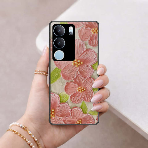 Vivo V29 Pro Cover - Floral Series 4 - HQ Ultra Shine Premium Infinity Glass Soft Silicon Borders Case