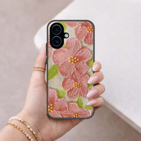 iPhone 17 - Floral Series 4 - HQ Ultra Shine Premium Infinity Glass Soft Silicon Borders Case