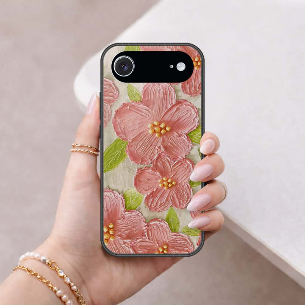 iPhone 17 Air - Floral Series 4 - HQ Ultra Shine Premium Infinity Glass Soft Silicon Borders Case