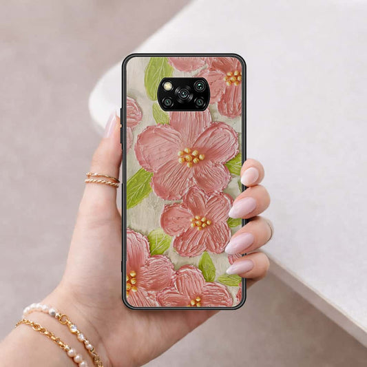 Xiaomi Poco X3 NFC Cover - Floral Series 4 - HQ Ultra Shine Premium Infinity Glass Soft Silicon Borders Case